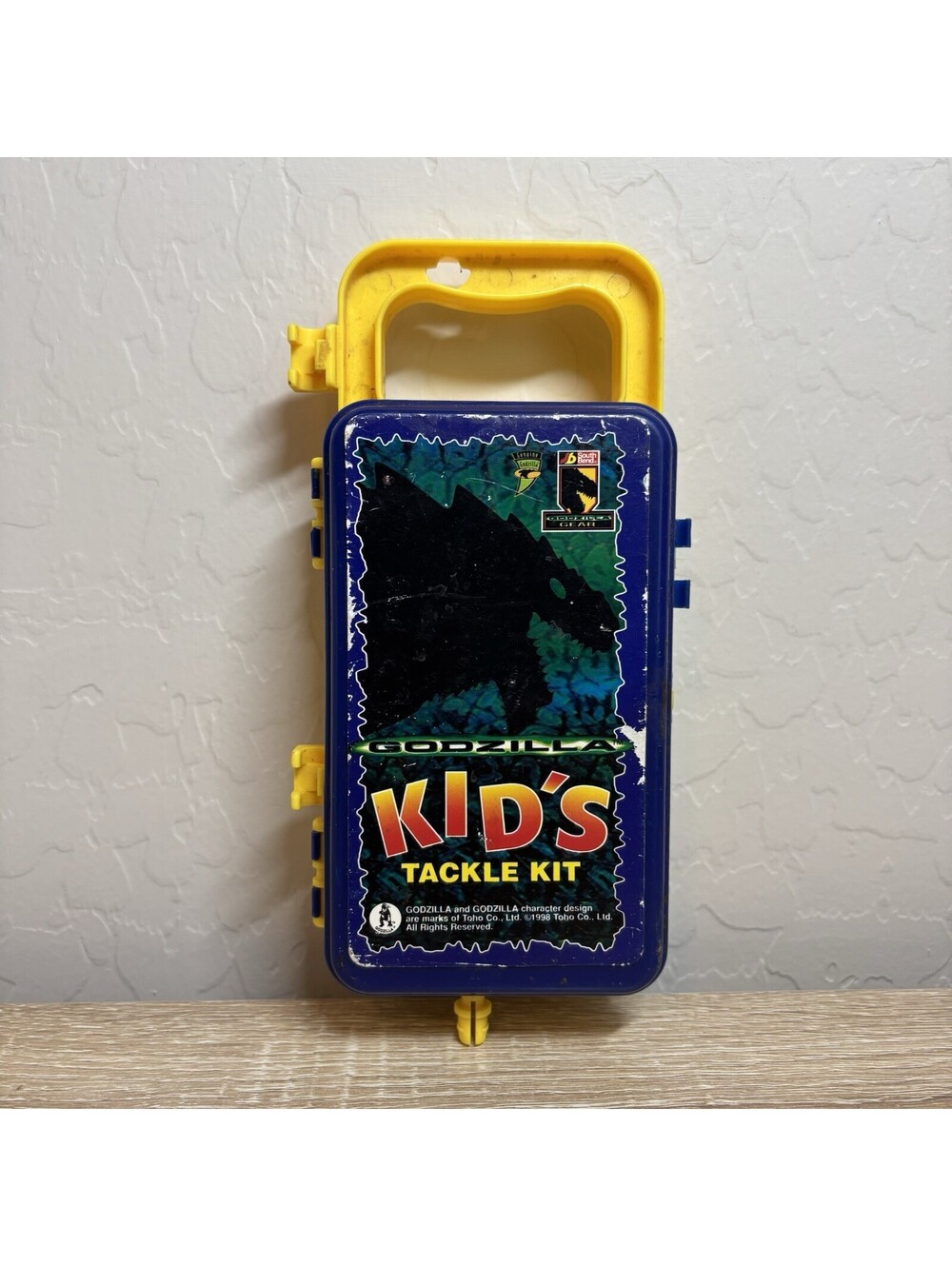 Vintage 1998 Godzilla Kids Tackle Kit Box South Bend Fishing Movie Promo Toho